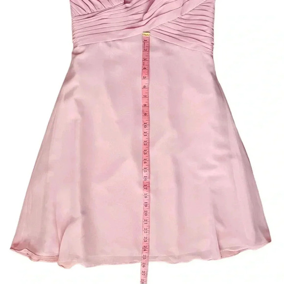 ALFRED ANGELO Pink Chiffon Fit & Flare Dress Sweatheart Neckline Cap Sleeve 12 - Picture 7 of 10